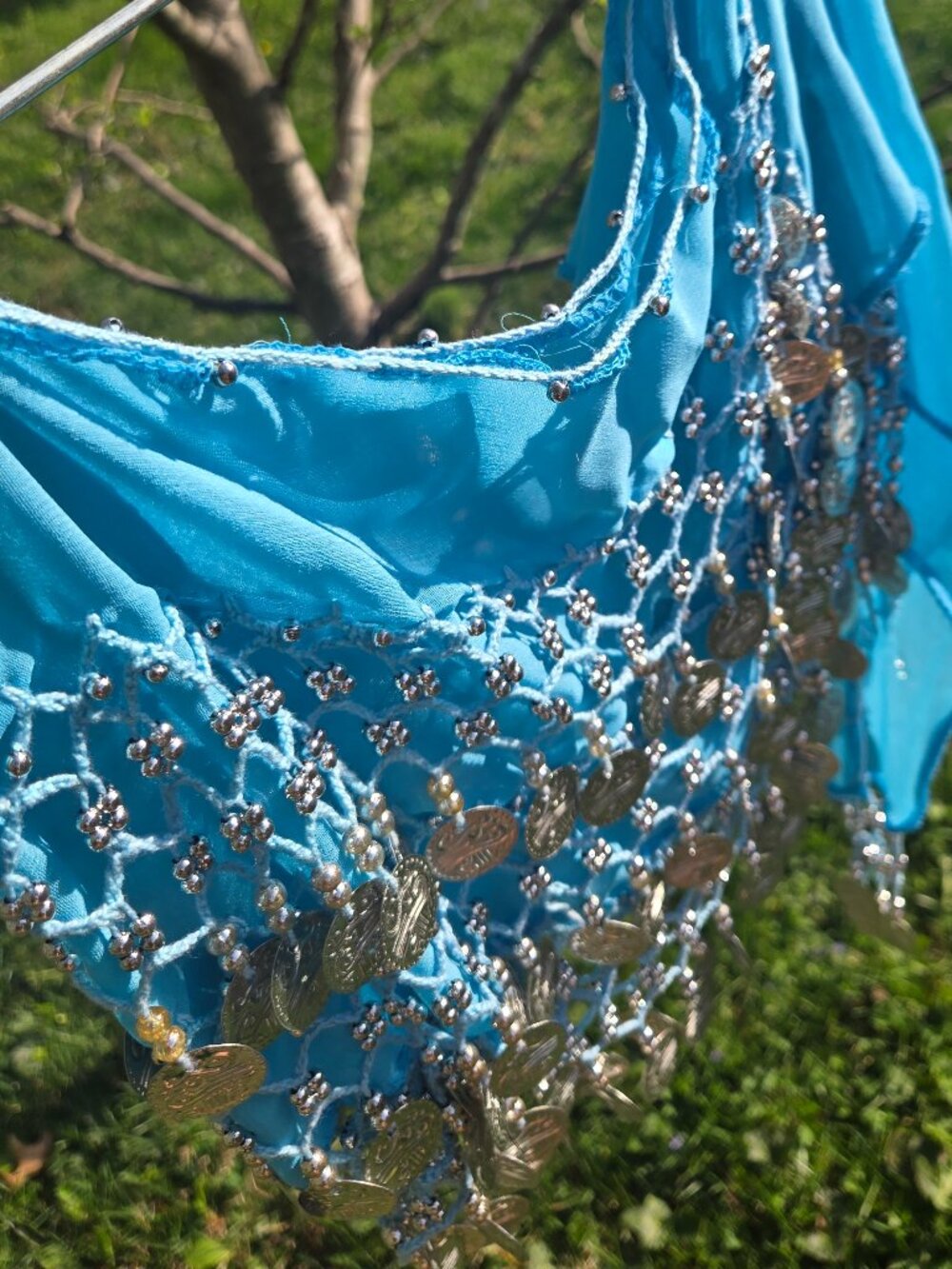 Chiffon belly dancing hip scarf /skirt /belt - Picture 8 of 9